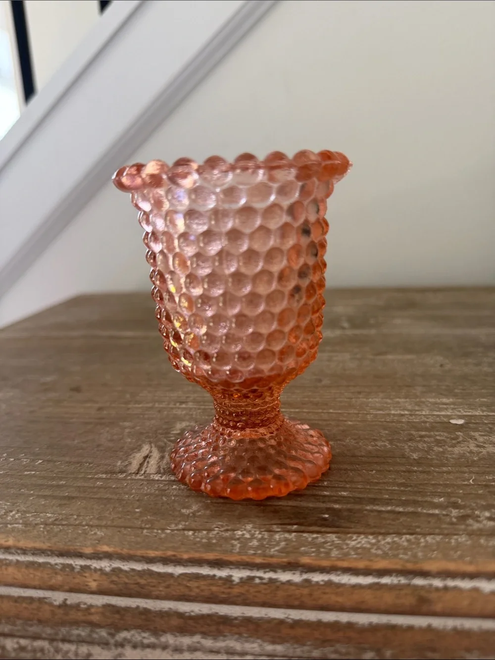 Vintage Hobnail Footed Rose Votive Holder